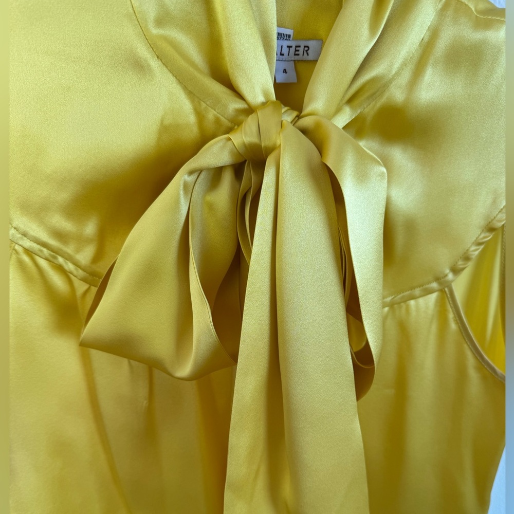Walter 100% silk, bright yellow blouse, size 4